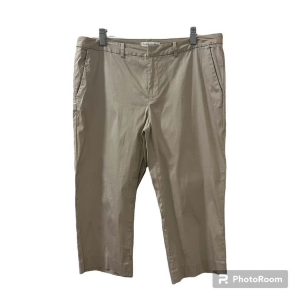 Banana Republic Martin Fit Womens 10 Khaki Stretch Wide Leg Capri Pants